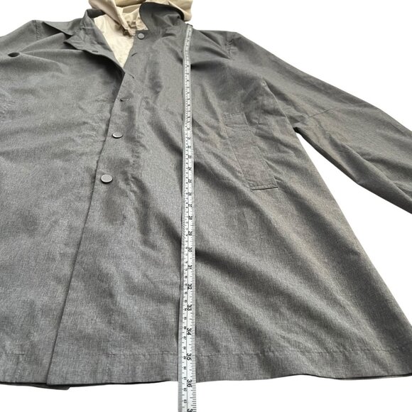 Zerosettanta Studio Men Hooded Tailored Rain Jacket Gray IT 54 US L Quiet Luxury - Picture 7 of 11
